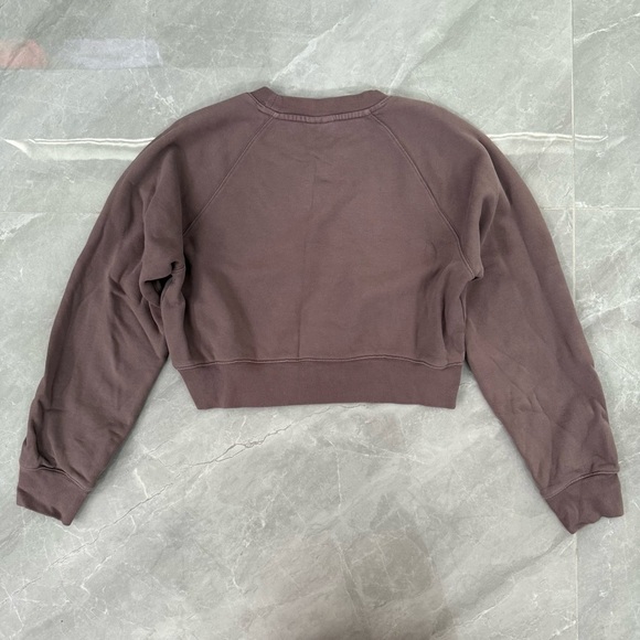 Women’s TNA Perfect Cozy Fleece Cropped Crew Neck Sweatshirt Size Medium - Picture 9 of 15